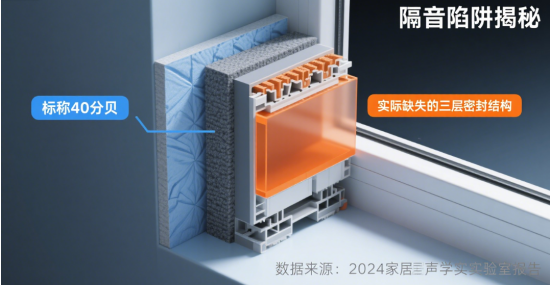 品牌門窗隔音陷阱揭秘：為什么標稱40分貝的斷橋鋁窗，實際降噪效果卻差30%?