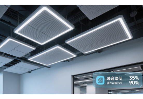 著名照明品牌進(jìn)化論：2025聲學(xué)LED面板如何同時(shí)解決開放式辦公室的噪音與光污染?